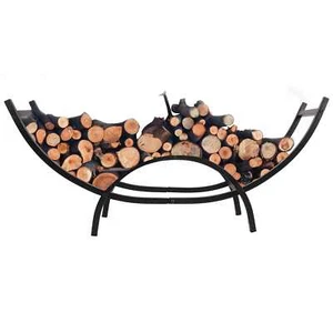 Curved Firewood Rack 40" Indoor/Outdoor Firewood Racks Log Hoop for Wood Storage - Picture 1 of 8