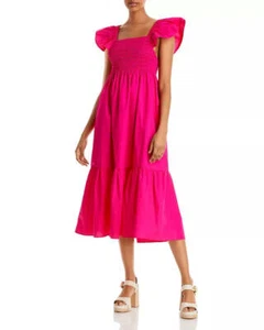 Aqua Smocked MIDI Dress - Picture 1 of 9