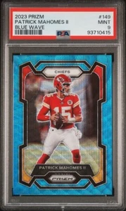 Prizm Blue Wave Patrick Mahomes 2023 #'d 15/99 JSY # PSA 9 como nuevo Chiefs #149 MVP  - Imagen 1 de 2