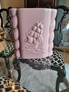 Vintage Abingdon Pottery Pink Clipper Ship 7" Vase - Picture 1 of 3