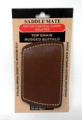 Saddle Mate BR2010 Hip or Conceal Carry Holster Top Grain Rugged Buffalo - Image 1 of 2