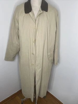 Brooks Brothers Single Breasted Trench Coat Mens Sz 40 Tan Leather Collar Lined - Image 1 of 4
