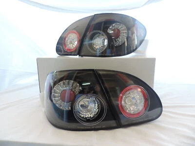 Left+Right Black LED Tail Light Brake Signal Lamp For 03-08 Toyota Corolla Sedan - Image 1 of 4