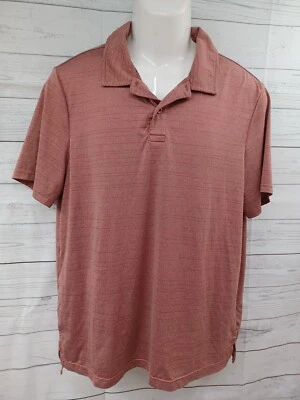 32 DEGREES COOL Mens Short Sleeve Polo Golf Shirt Button Front Coral Sz L - Image 1 of 4