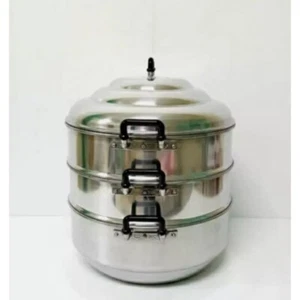 Olla de aluminio tradicional tailandesa marca cocodrilo utensilios de cocina vapor chino pequeña 24 cm - Imagen 1 de 13