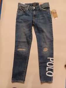 polo ralph lauren Big Girls Astor Slim Boyfriend Jeans Size 6x - Picture 1 of 4