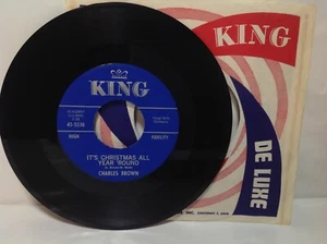 Charles Brown It's Christmas all Year Round / Christmas in Heaven45 7” King 1961 - Foto 1 di 4