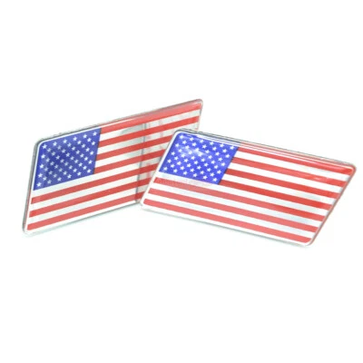 United State American USA Flag Metal Front Grlle Emblem Badge For Cadillac GMC - Image 1 of 4