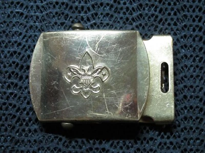 BOY SCOUTS BRASS ADJUSTABLE BELT BUCKLE! VINTAGE! RARE! 1980s! USA! CANVAS BELT - Image 1 of 4
