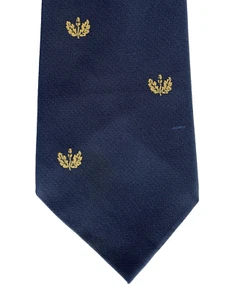 Acorn and oak leaf tie navy blue with gold logo emblem crest tree theme - Picture 1 of 3