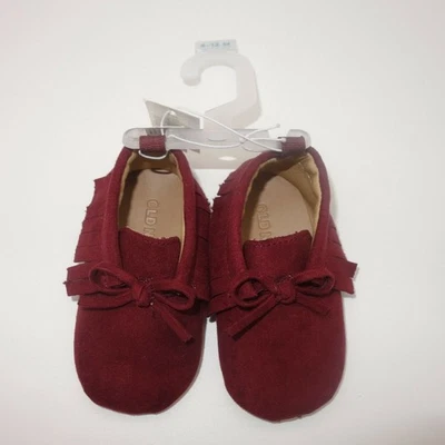 Новый старый темно-бордовый красный бахрома мокасины туфли ботинок детский размер 6-12 месяцев - Изображение 1 из 4