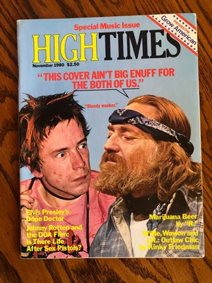 High Times Magazine November 1980 Special Issue Johnny Rotten Willie Nelson # 63 - Image 1 of 3