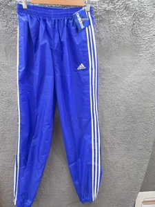 NWT Rare 90s Adidas TEAM Vintage Nylon Royal Blue Track Pants Men's Small - Picture 1 of 14
