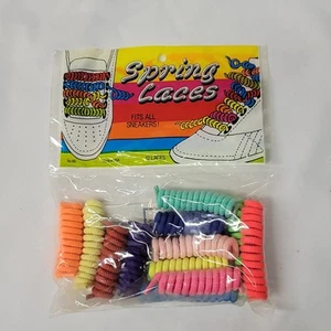 Cordones de primavera vintage años 80 cordones rizados para zapatillas cordones neón locos 12ct.  - Imagen 1 de 5