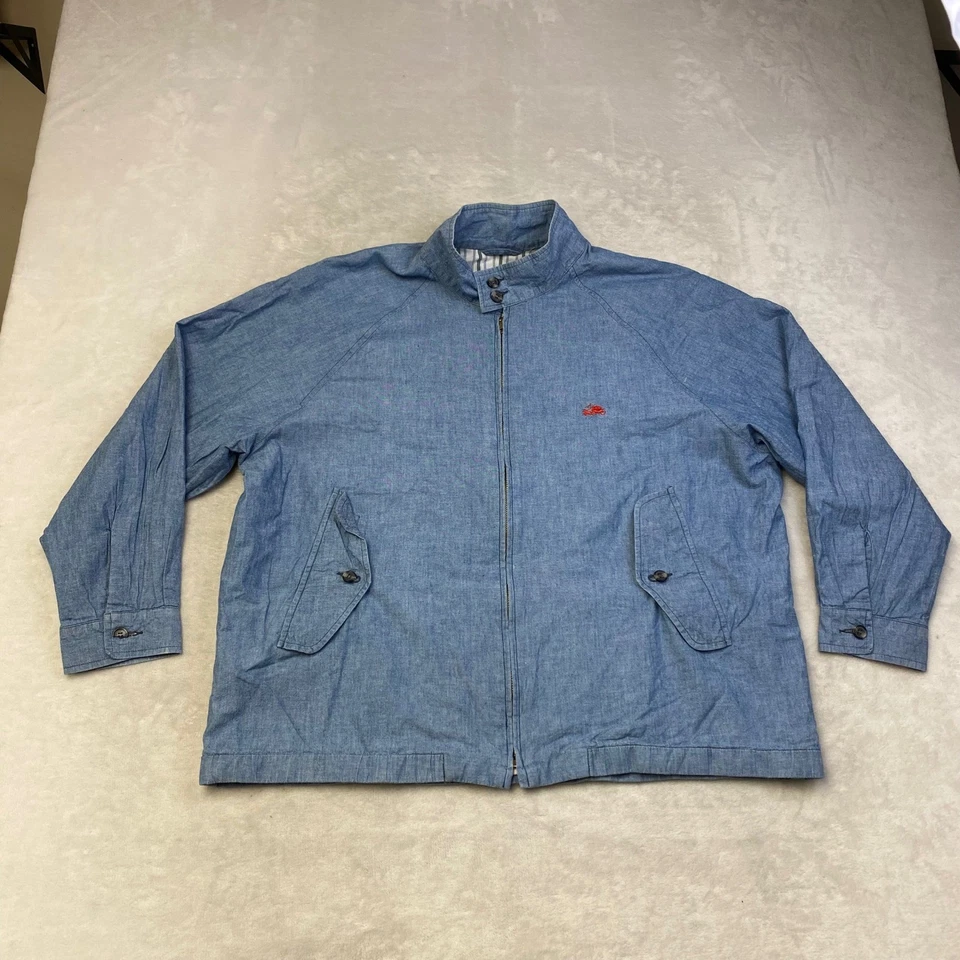 Jaqueta Harrington Vintage Duke Masculina Azul Chambray Leve Zíper Completo - Imagem 1 de 4