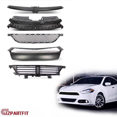 For Dodge Dart 2013-2016 Front Bumper Grille/Molding Trim/Shutter W/O Motor 5PCS - Изображение 1 из 4