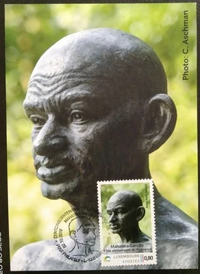 Liechtenstein 150 Yrs Of Mahatma Gandhi Maximum Card 2019-ZZIAA - Image 1 of 3