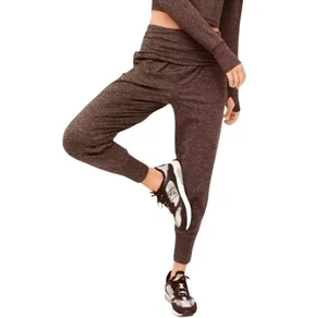 Aerie Offline Heathered Brown The Hugger Foldover Jogger Pants Size S NWOT - Picture 1 of 12