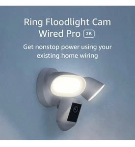 Ring Floodlight Cam Wired Pro White - NEW - Picture 1 of 8