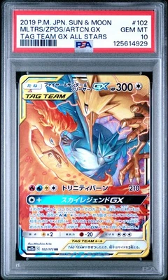 Pokemon Card Moltres Zapdos Articuno GX 102/173 Tag Team PSA 10 GEM MINT - Image 1 of 2