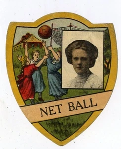 (Gd5488) John Baines NetBall Card Shield, NET BALL c1915 inset Mrs E.S.Baines - Picture 1 of 4