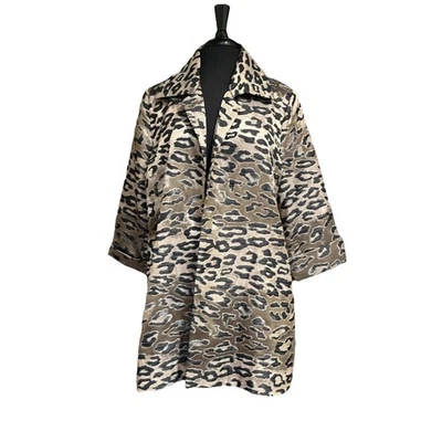 Chaqueta Topper Abierta Chicos Mujer Beige Marrón Estampado Animal Leopardo Talla 2P/PL/12-14P Foto 1 de 4