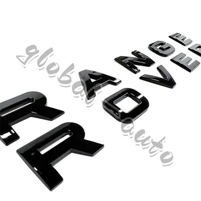 Front Hood/Rear Trunk Emblem For Range-Rover Letters Nameplate Badge Gloss Black Foto 1 de 4
