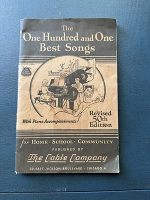 Libro de piano 1951, The One Hundred and One Best Songs, edición 50, The Cable Co. Foto 1 de 4