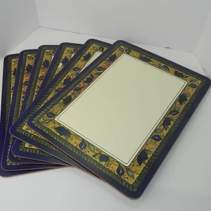 Set of 6 Arabella Placemats Vintage Cork Back Mikasa Intaglio - Picture 1 of 5