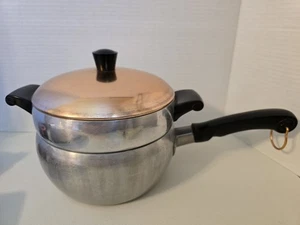 Caldaia doppia vintage Wear-Ever alluminio 3 pezzi modello # 210 e 245 HALLITE. USA - Foto 1 di 7