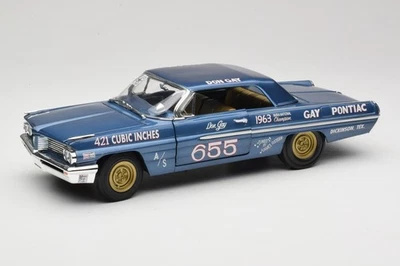 AW201/06 Super Stock Pontiac Catalina Super Duty n655 1962 Blue Auto World 1:18 - Immagine 1 di 4