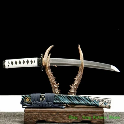 Espada Curta Japão Wakizashi Katana T10Aço Argila Navalha Temperada Afiada Tanto #1609 - Imagem 1 de 4