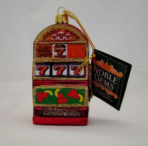 Slot Machine Christmas Tree Ornament Kurt Adler Las Vegas Hanging 777 Casino Red - Picture 1 of 1