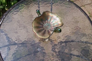 Fenton Carnival Glasschale Pfauenschwanz Bonboniere mit Griffen - Bild 1 von 4