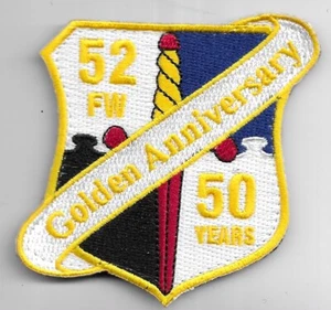 USAF PATCH 52 FIGHTER WING 50TH ANNIVERSARY SPANG US AIR FORCE SQUADRON PATCH - Picture 1 of 1