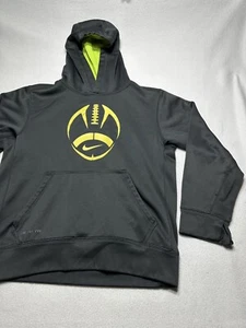 Nike Youth Hoodie Football Grey Therma Fit Sweatshirt Pullover 532355 Kids - Picture 1 of 16
