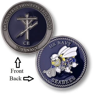 CE = Construction Electrician ~ Seabee ~ U.S. Navy ~ Challenge Coins - Picture 1 of 10
