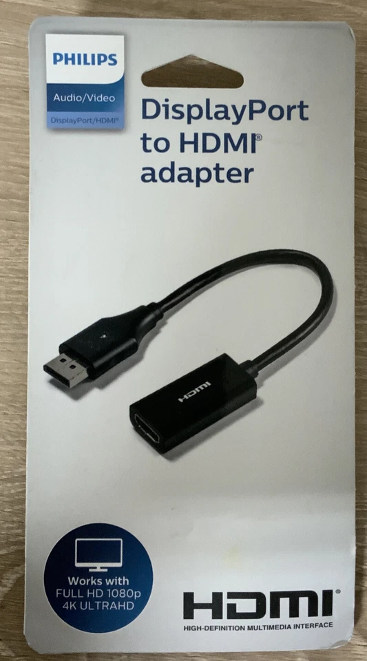 📀 Philips Display Port to HDMI Adapter - BLACK NEW - Image 1 of 2