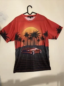 TRACK 23 Intelligent Design Men’s 2XL Sports Car In Paradise T shirt Retro 80s - Picture 1 of 7