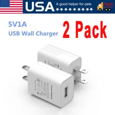 2 Pack Universal 5V 1A US Plug USB AC Wall Charger Power Adapter For Smart Phone - Image 1 of 4