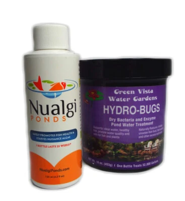 Green Vista Hydro-Bugs & Nualgi Ponds Alga Control Combo Pack (125ml & 16oz) - Image 1 of 2