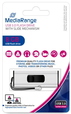 Mediarange USB Stick 8GB Speicherstick silber USB 3.0