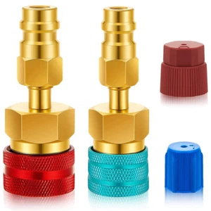 R1234YF to R134A Quick Coupler Adapters High Low Side Connectors Conversion Kit - Picture 1 of 10