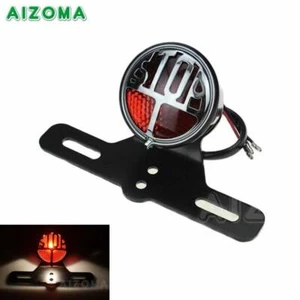 Motorcycle Retro Brake License Plate Tail Light Lamp For Chopper Bobber - Picture 1 of 12