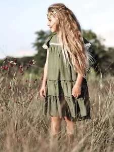 Girls Boho Birthday Dress. Special Occasion Dress. Toddler Girl Photoshoot Dress - Picture 1 of 22