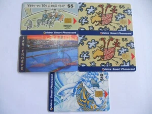 4 Telstra Smart Phonecards $5 & $10 Plus 1 Telstra PhoneAway Card - Picture 1 of 6