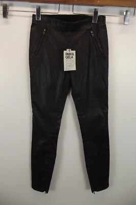 NUEVO Pantalones ajustados recubiertos Pam & Gela para mujer talla XS X-pequeños negros nuevos con etiquetas ajustados Foto 1 de 4