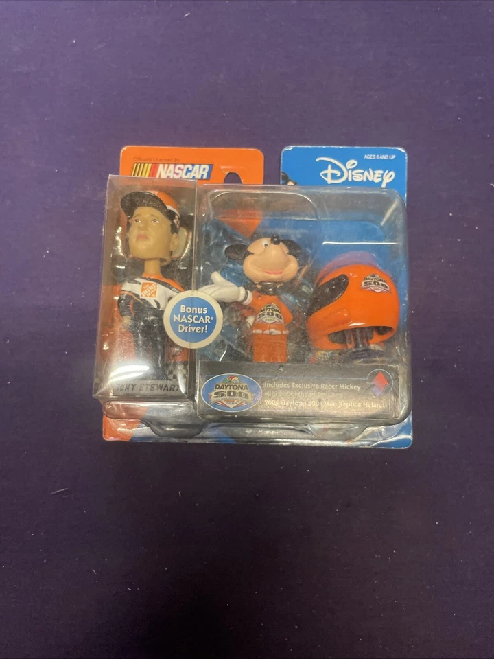 NASCAR Disney 2004 Daytona 500 Tony Stewart Mickey Mini Bobblehead 2-pack