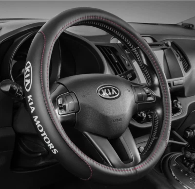 15" PU Leder+Kohlefaser Lenkradabdeckung für 1994-2025 Kia Alle Autos - Bild 1 von 4
