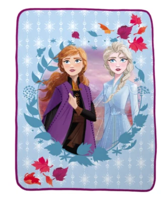 Frozen 2 Kids Elsa and Anna Microfiber Bedding Coral Fleece Throw, 46"x60", Blue - Изображение 1 из 3
